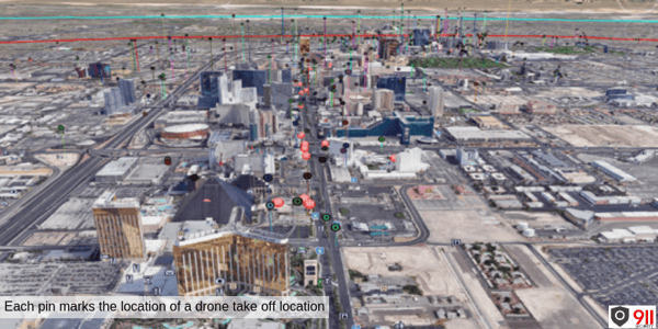 Las Vegas-The Strip: Drone Takeoff Locations